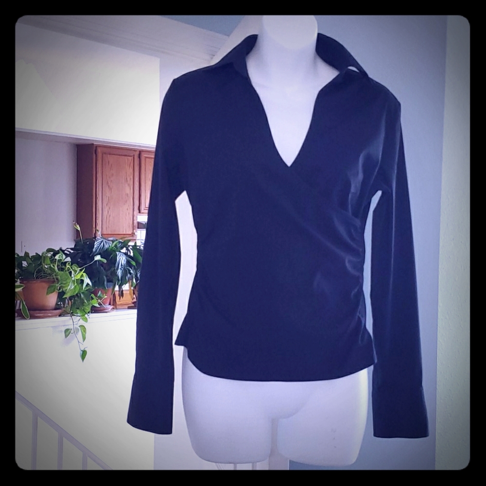 Black button down blouse